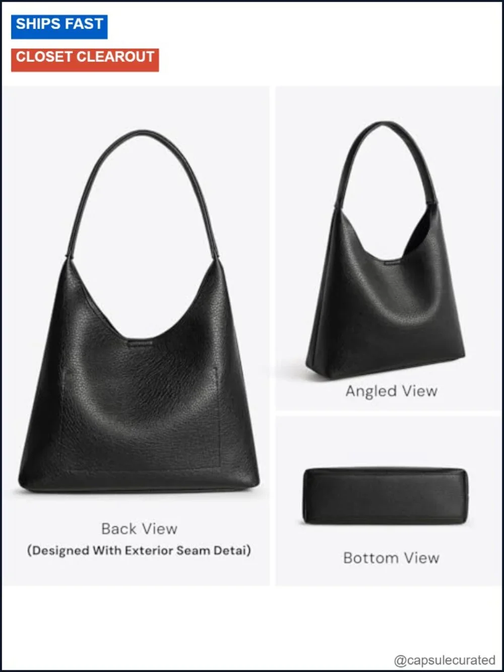 Vegan Leather Slouchy Hobo Bag - Women's Small Shoulder Purse